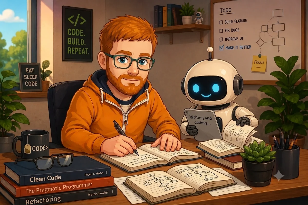 Man writing a book
