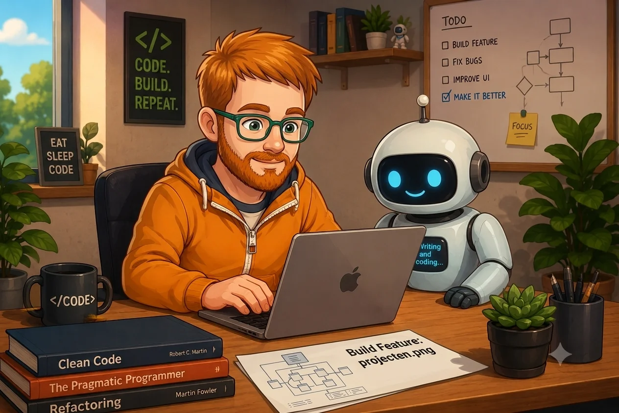 Man creating website on macbook